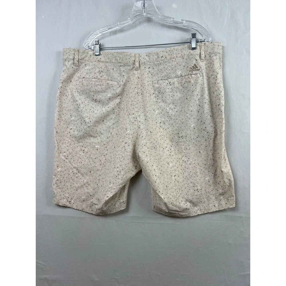 Adidas Golf Shorts Mens 40 Beige Flag Print All Over Performance Stretch Sports